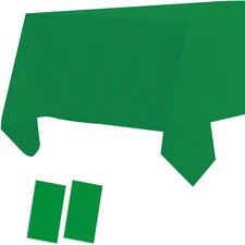 2 Pack Plastic Tablecloths Disposable Plastic Table Cloths Covers for BBQ Picnic