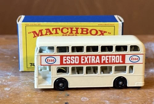 Vintage Lesney Matchbox 74 Daimler Bus Esso Extra Petrol Toy Car w/ Original Box