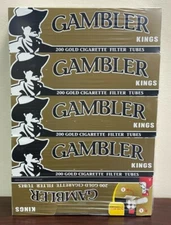 Gambler Light Gold King Size RYO Cigarette Tubes - 5 Boxes~Ships In Box