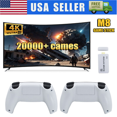 Wireless Retro Game Console Stick Built-In 23 Emulators 20000+ Games Classic Plu