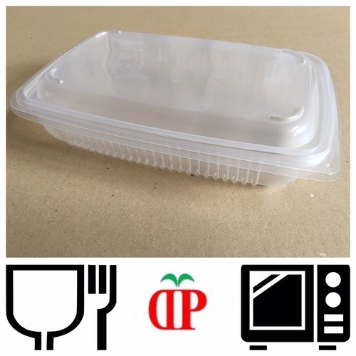 50 VASCHETTE PER ALIMENTI IN PP x MICROONDE CON COPERCHIO UNITO 700CC  223x150x48 | eBay