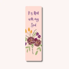 'It Is Well With My Soul' Flower Bouquet Bookmark for Books, Gift for Bookworms