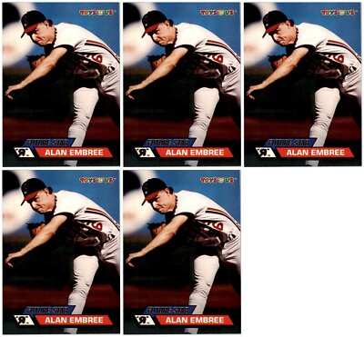 (5) 1993 Stadium Club Toys 'R' Us #59 Alan Embree Indians Card Lot