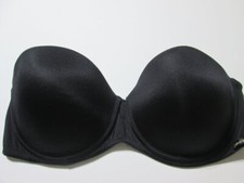Calvin Klein Bra Size 32C Black Underwired Push-Up Strapless Adjustable Lingerie