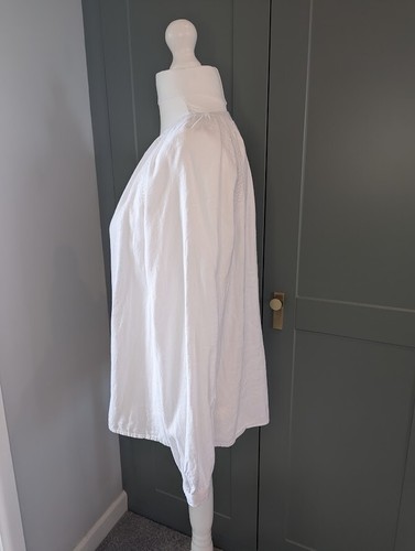 M&S Blouse White Linen Blend Size 10 Lace Trim Summer - Picture 6 of 13