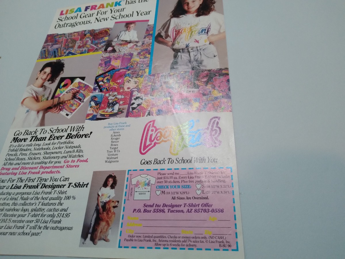 Lisa Frank Stickers & Stationery 1990 Trade Print Magazine Ad