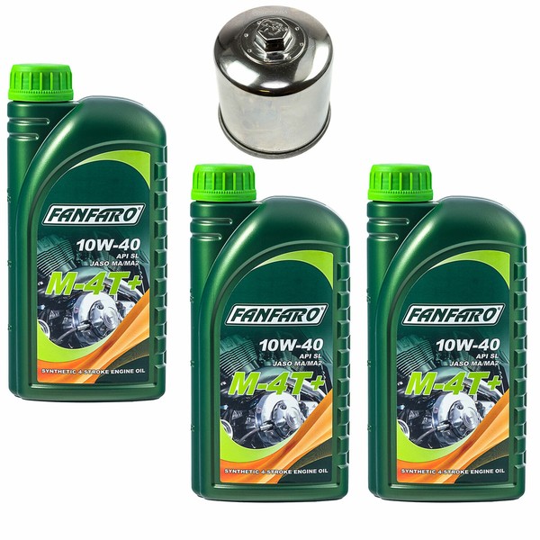 MotoröL Set 10W40 3 Liter ÖLfilter KN204C FüR Arctic Cat Kawasaki KVF Yamaha YFM-image