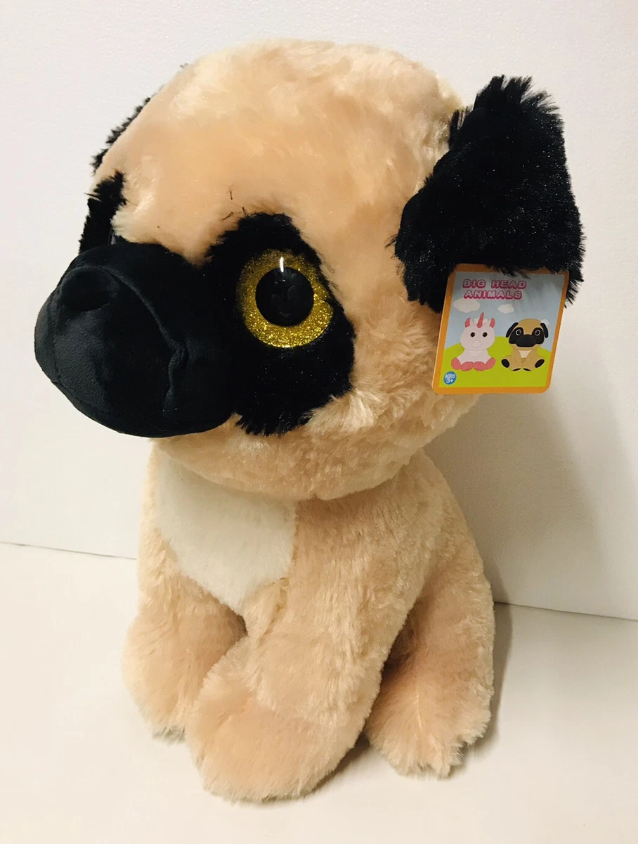 Big Head Pug Dog 18 Plush Stuffed Animal Christmas Gift New Girls Boys Toy New