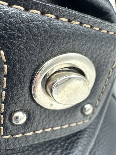 Borsa tote vintage Wilson’s in pelle nera con accenti argento stampa ghepardo BELLA - Foto 5 di 23