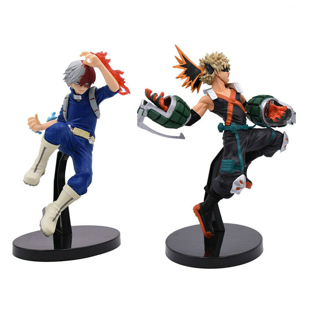 Figurine MHA Q Version - Todoroki, Bakugou, Midoriya - Articulée 10cm PVC - Collection My Hero Academia