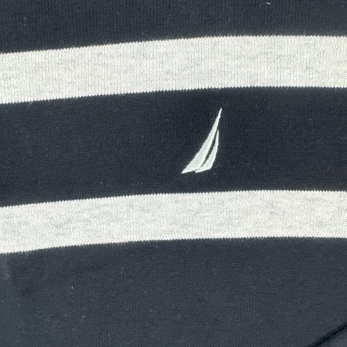 Nautica Long Sleeve Sweater Black Stripe XL 100% Cotton - Picture 3 of 7