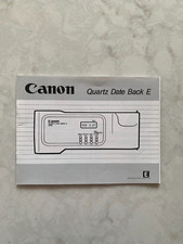 Canon Quartz Date Back E Instruction Manual for EOS 620/650 , 1986
