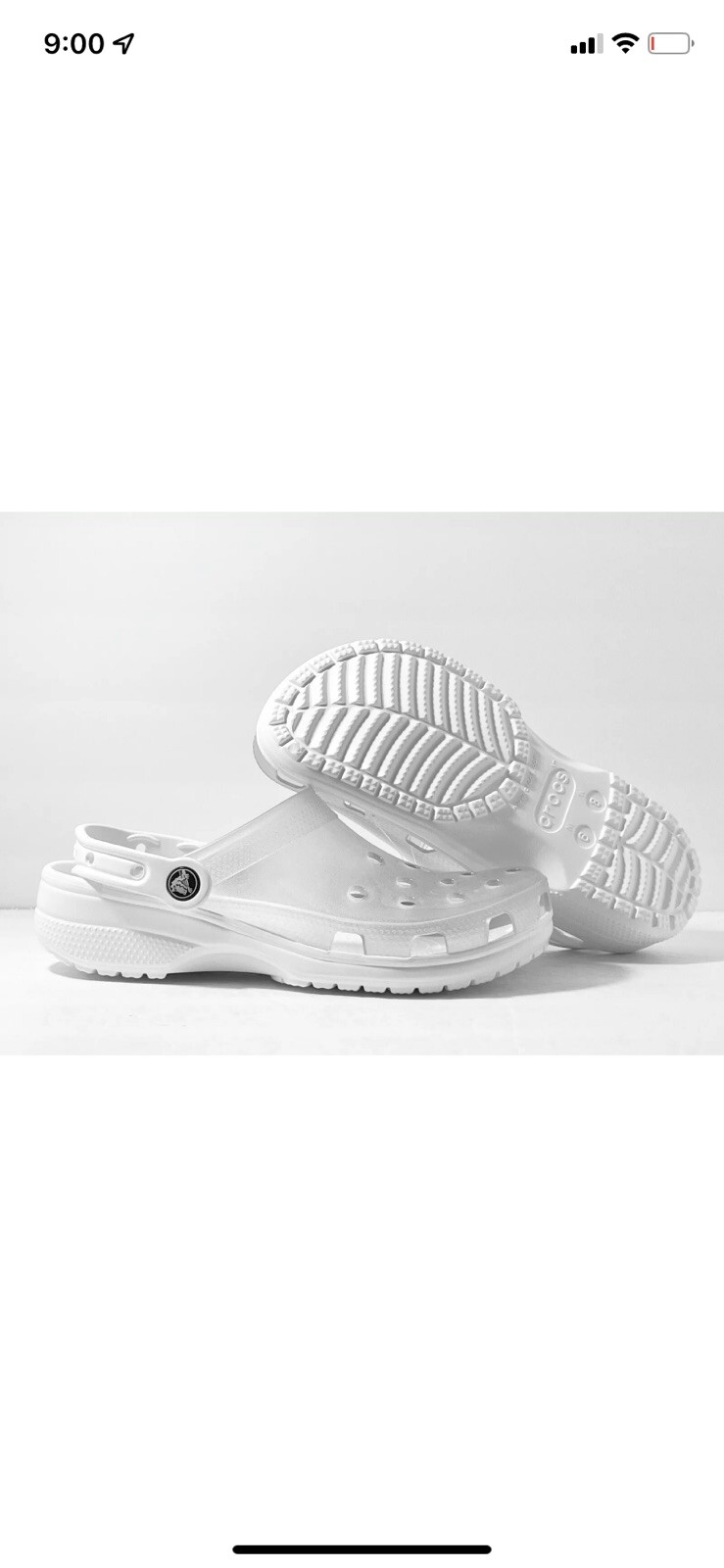 White Crocs Classic Translucent Sandal Slide for Women All Sizes - 206908 100