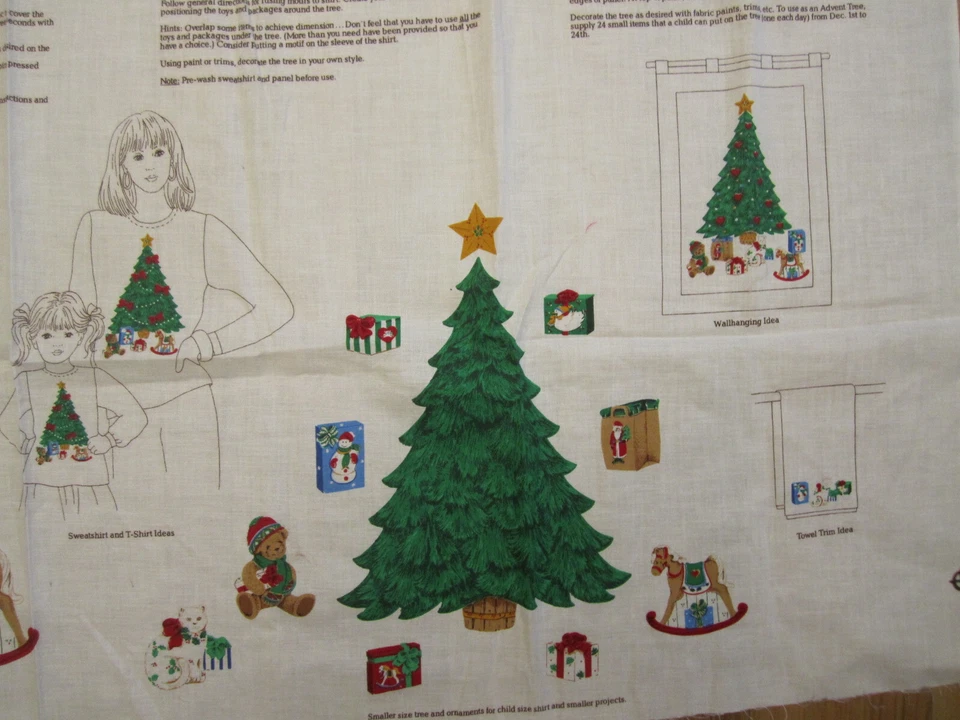Cranston Print Works Christmas Tree Fabric Panel Applique Wall Hanging - Image 3 of 3