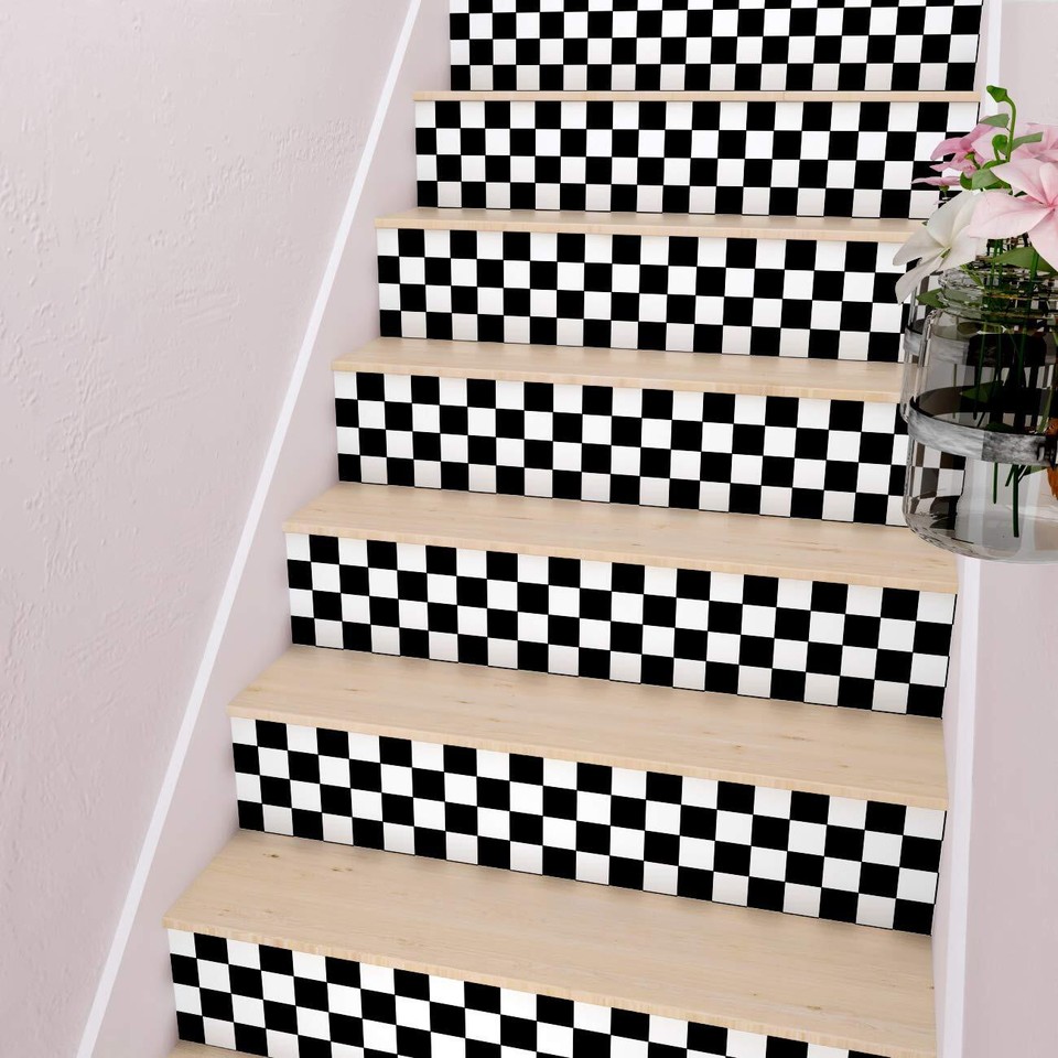 Checkered Peel and Stick Wallpaper Black and White 177x400 Checkered Wa
