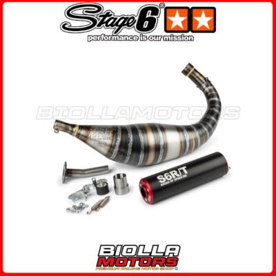 S6-96188851/RE AUSPUFF STAGE6 R/T 80 - 90CC CNC ROT/SCHWARZ HM CRE/BAJA ENDURO