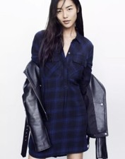 Madewell Daywalk Shirtdress in Farmstand Plaid Blue Black Long Sleeve Size XXS
