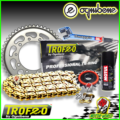 KIT TRASMISSIONE CATENA TROFEO CORONA +2 PIGNONE DUCATI MONSTER 800 2003 2004
