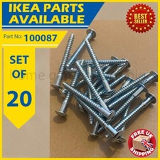 Set of 20 IKEA Metal Wood Screws with Hex End Fitting (Part #100087)