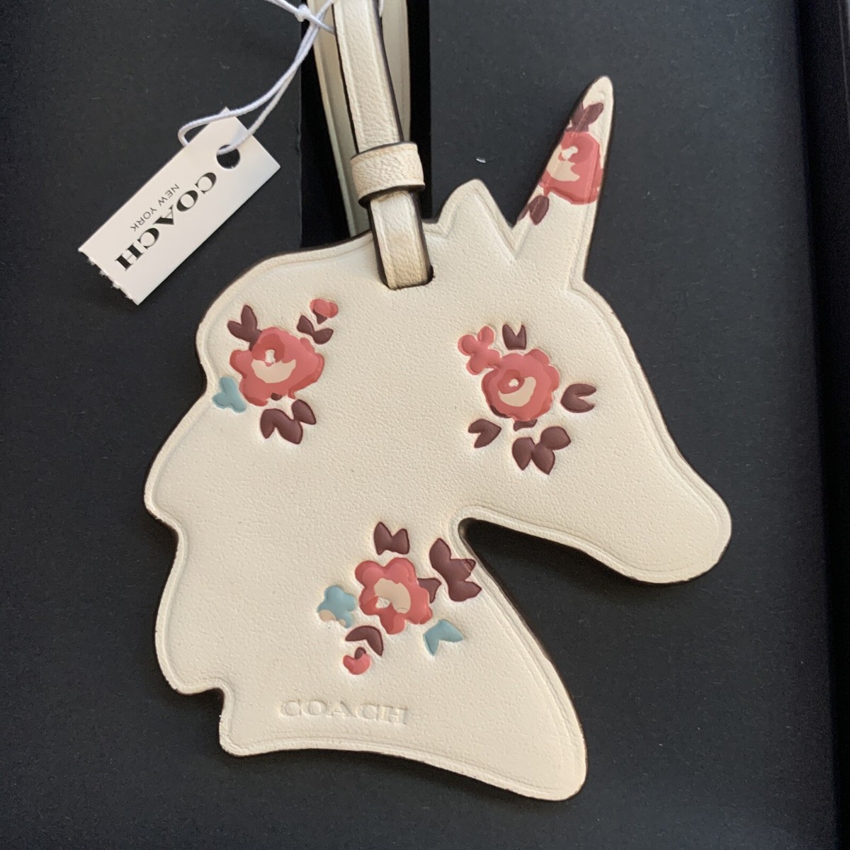キーホルダー・キーリング COACH Small Unicorn Puzzle Charm Key Fob 23531 NWT COACH Unicorn Puzzle Bag Charm Keyring 23531 Pink Horse