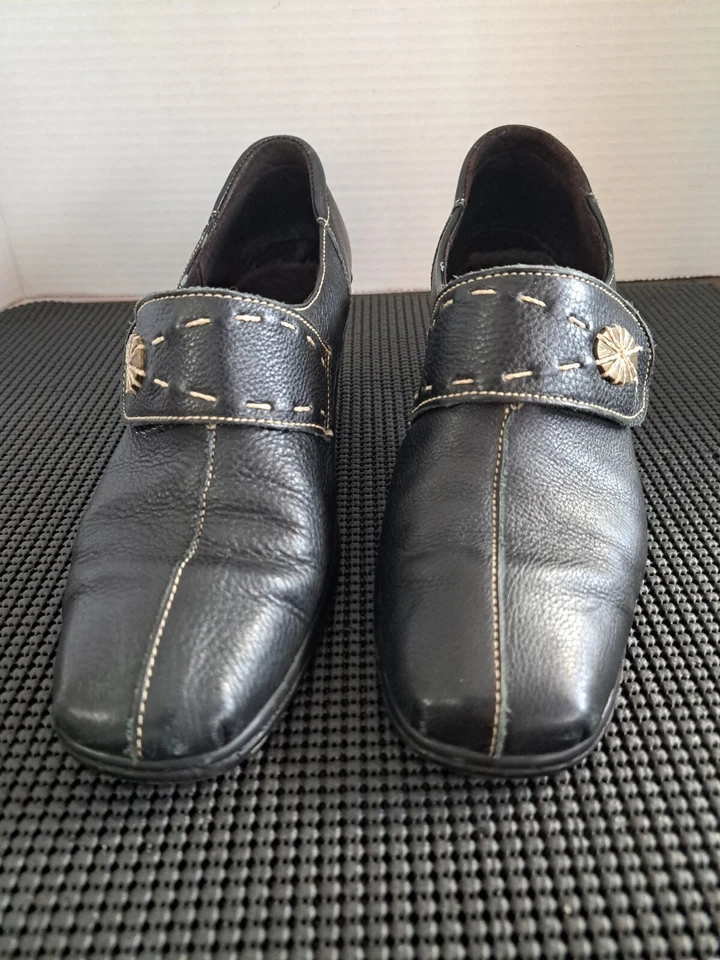 Zapatos Mules Tsonga Mujer Talla 38 (US 6) Negro Cuña Cuero Foto 2 de 4