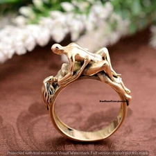Two Lovers Kissing Ring,Lovers Romantic Design,Partners Ring,Boho Unique Jewelry