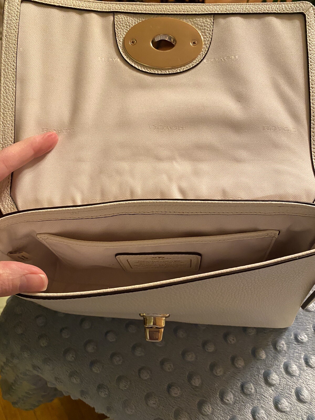 Original Coach Off White Leather Crossbody Gem