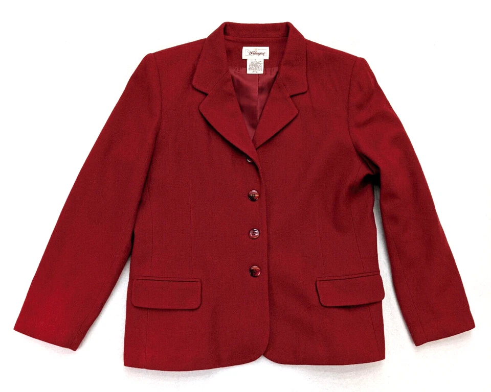 Worthington Women's Blazer Jacket Size 16 Orange 100% Wool - Image 2 of 4