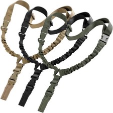 Adjustable One Single Point Sling Bungee Gun Rifle Rope Strap Black Khaki Green