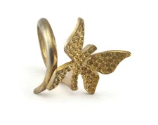 Butterfly Adjustable Ring Bezel - Raw brass (18mm 7.5US inner size) 2850