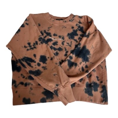 Missguided Women's Crewneck Sweatshirt Orange Blue Tie Dye