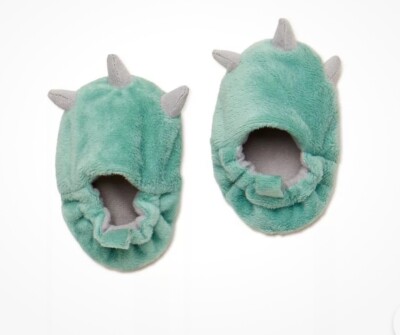 Child Of Mine Carter's Newborn Slippers Green Dinosaur Baby