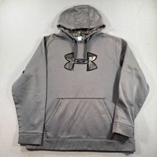 Under Armour Hunting Storm Hoodie Mens XL Gray Fleece Sweatshirt Pullover