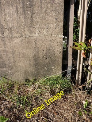 Photo 6x4 OS benchmark - Bridgtown, culvert over stream Cannock An OS cut c2014
