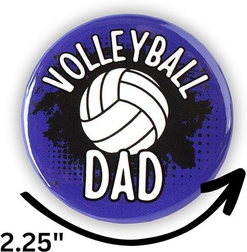 Botones azules de voleibol papá botón de juego botones diurnos padres ropa espiritual - paquete de 3 - Imagen 5 de 7