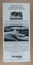 1970 Thorens TD-125 Transcription Turntable vintage print Ad