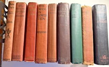 9 Vintage HC novels; 1910-23; asst. publishers; fair condition; staging; decor
