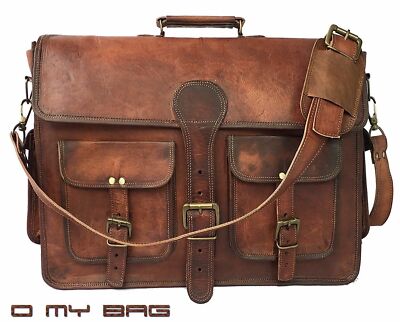 Borsa in pelle vintage fatta a mano vera valigetta messenger