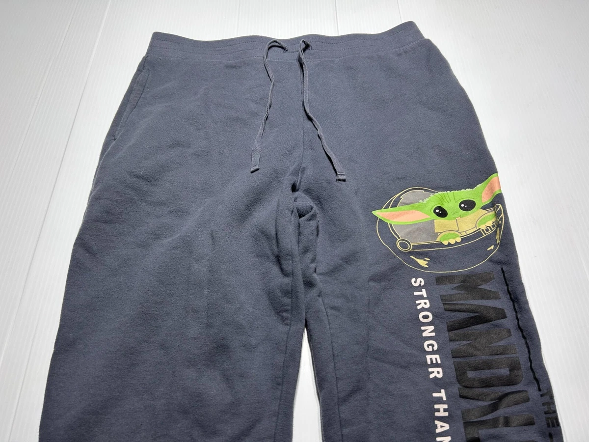 Star Wars Mandalorian Sweatpants Size M 7 9 Kids Gray Joggers Z13