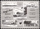 Vintage placemat TUROFFS BROS RESTAURANT Warren G Harding Memorial Marion Ohio — photo 1