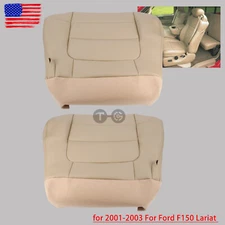 2001-2003 For Ford F150 Lariat Driver & Passenger Bottom Leather Seat Cover Tan