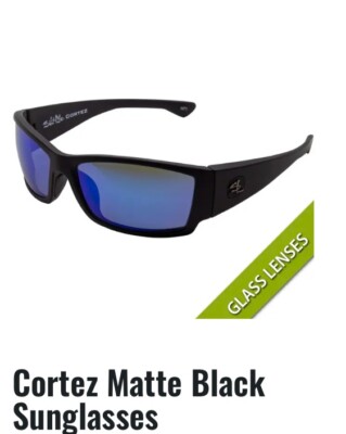 Salt Life CORTEZ Matte Black Smoke Blue Glass Lens $229 Live Salty NWT NEW