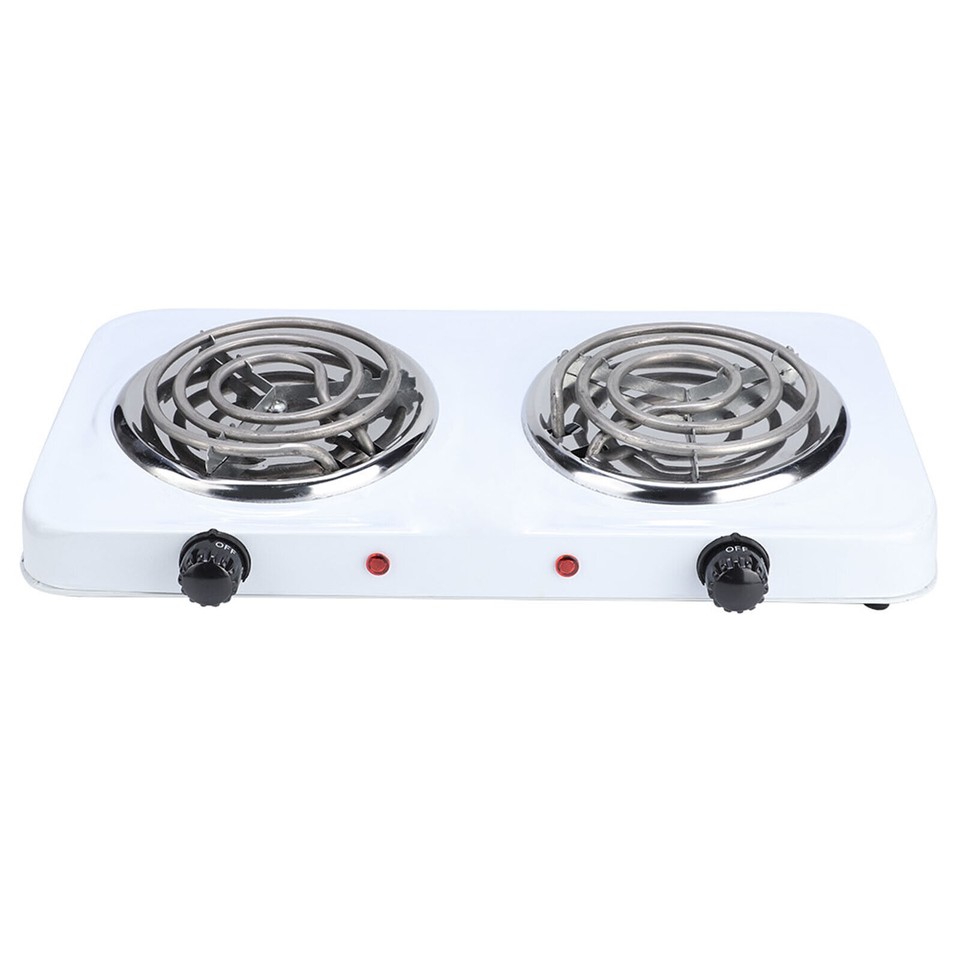 USA Electric Camping Double Burner Hot Plate Portable Heating Cooking