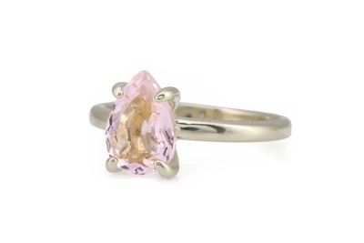 Pear Cut Natural Rose Quartz Ring 925 Sterling Solitaire Engagement Ring Gift