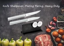 Rada 3 pc Set Knife Sharpener, Peeling Paring, and Heavy Duty Paring Knife New! 