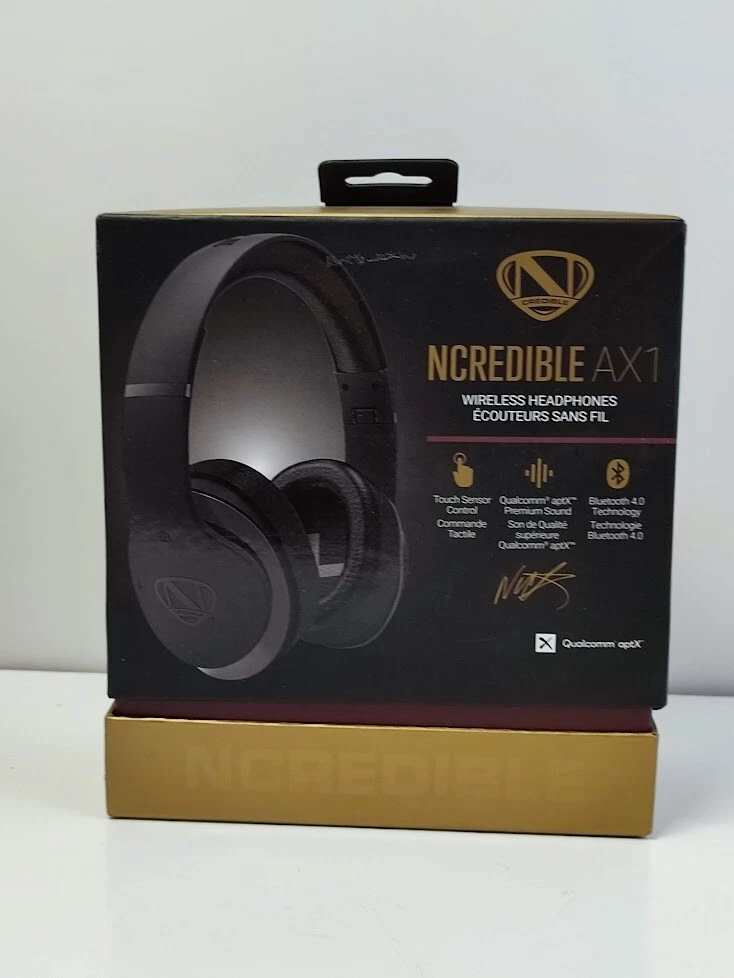 Ncredible AX1 Wireless Headphones Black 62370NC Opened Box