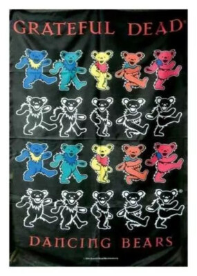 Grateful Dead - Dancing Bears  Posterfahne Flagge