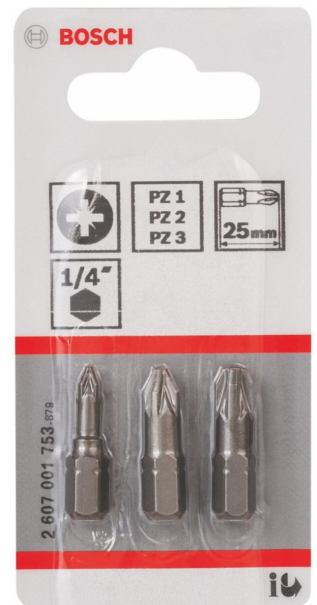 BOSCH - 3 BIT PZ 1/2/3 MM 25