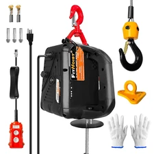 1100LBS Electric Hoist Winch 2-In-1 | 110V 1500W Portable Manual & Remote Contro