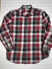 CARHARTT Hubbard Heavyweight Flannel Shirt Mens Large Red Workwear